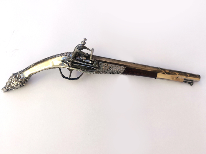 celina ledenica wooden silver pistol miquelet 53cm Photo 2