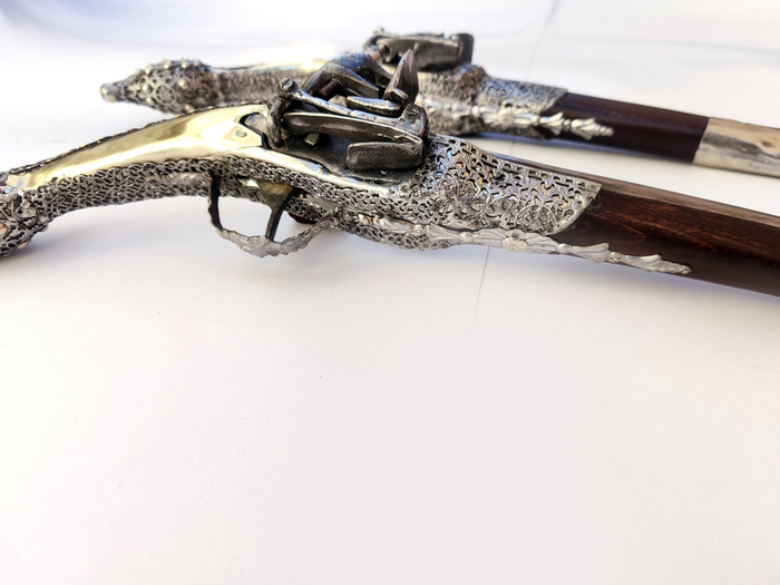 celina ledenica wooden silver pistol miquelet 53cm Photo 5