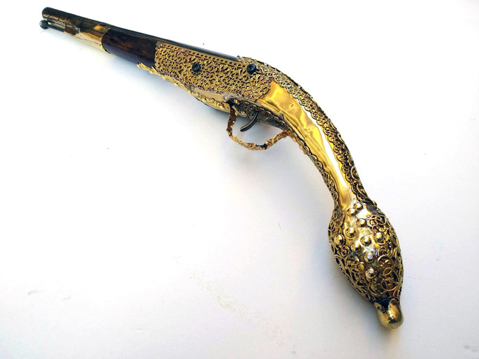 celina ledenica wooden brass pistol miquelet 53cm Photo 4