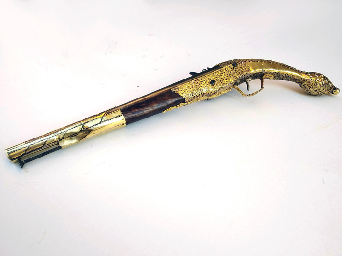 celina ledenica wooden brass pistol miquelet 53cm Photo 5