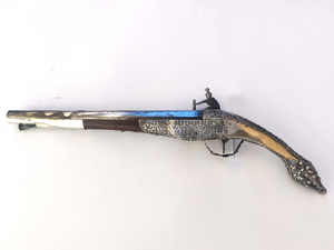 celina ledenica wooden silver pistol miquelet 53cm Photo 6