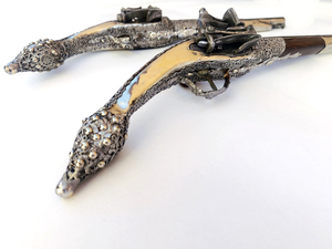 celina ledenica wooden silver pistol miquelet 53cm Photo 4