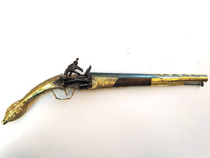 celina ledenica wooden brass pistol miquelet 53cm Photo 2