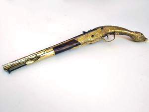 celina ledenica wooden brass pistol miquelet 53cm Photo 5