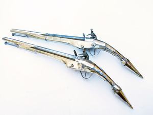 Albanian Rat Tail Pistol Silver 52cm Photo 4