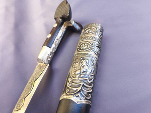 Yataghan Carved with leather (72cm yatagan) Photo 16