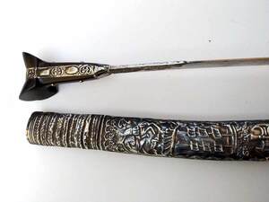 Yataghan carved mild steel (72cm yatagan) Photo 7