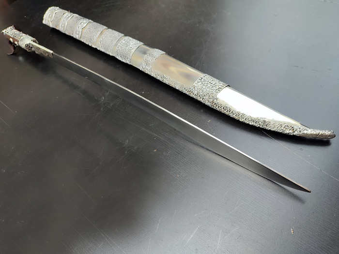 Yataghan carved Inserts mild steel (72cm yatagan) Photo 2