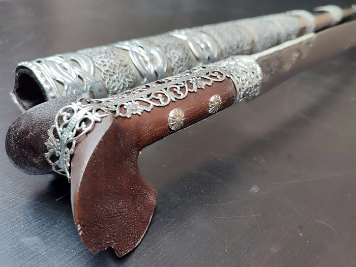 Yataghan carved Inserts mild steel (72cm yatagan) Photo 7