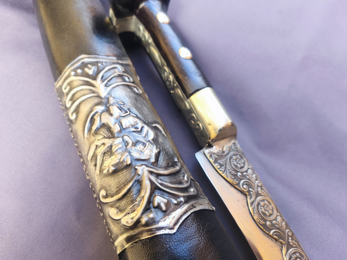 Yataghan Carved with leather (72cm yatagan) Photo 9