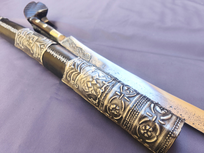 Yataghan Carved with leather (72cm yatagan) Photo 2