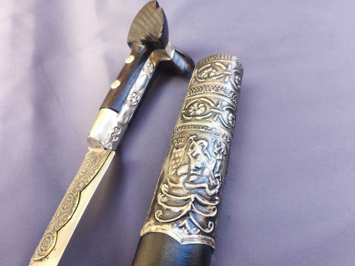Yataghan Carved with leather (72cm yatagan) Photo 16