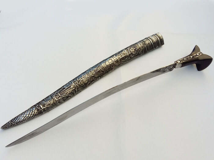 Yataghan carved mild steel (72cm yatagan) Photo 2