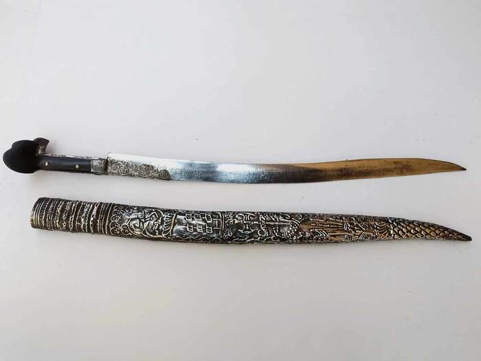 Yataghan carved mild steel (72cm yatagan) Photo 4