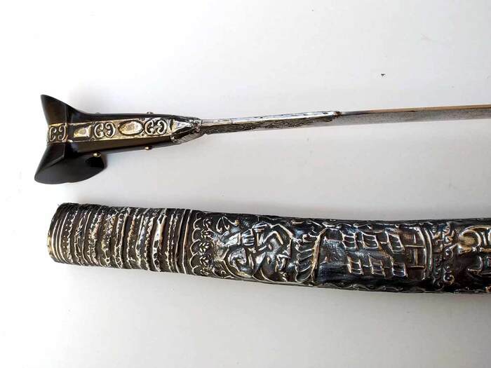 Yataghan carved mild steel (72cm yatagan) Photo 7